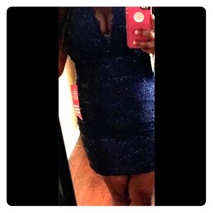 Navy blue sequins dress